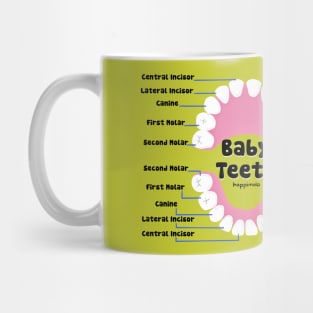 Baby Teeth names illustration - for Dentists, Hygienists, Dental Assistants, Dental Students and anyone who loves teeth by Happimola Mug